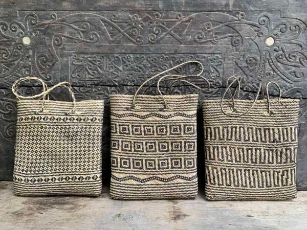 Fiber Art Handbag (3 Pieces) Shoulder Bag Weaving Basket Tote Fashion Traditional Rattan