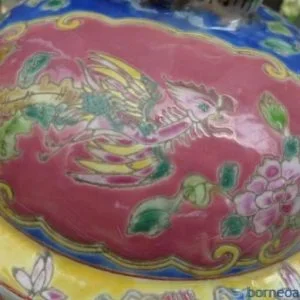 BLUEKAMCHENG&#;GoldFishmmCOVEREDJARBoxKamChengVaseBowlChineseArt