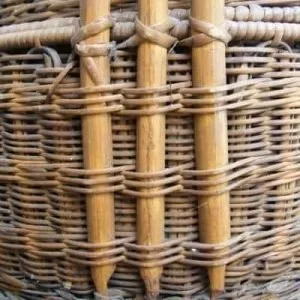 Old Chinese WEDDING BASKET Woven From Rattan Traditional Asia Asian Malaysia