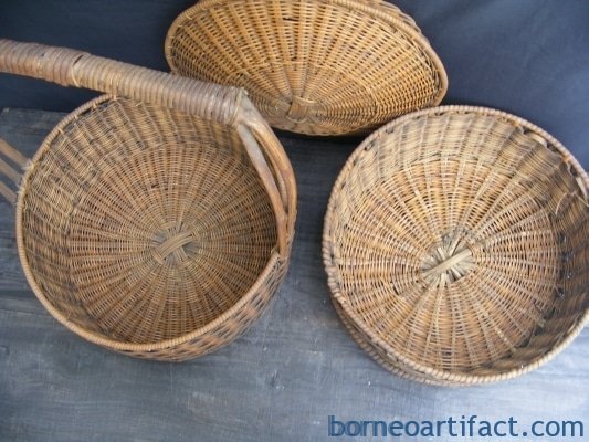 Old Chinese WEDDING BASKET Woven From Rattan Traditional Asia Asian Malaysia