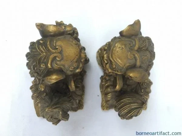 FENG SHUI (One Pair) SHI SHI FU FOO DOG Chinese Guardian Lions Office Paperweight