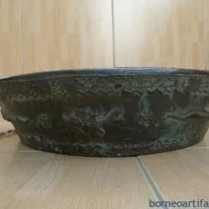 FOURRAISEDCROCODILE&#FISHmmAuthenticAntiqueBRUNEIGONGBrassCastDrum