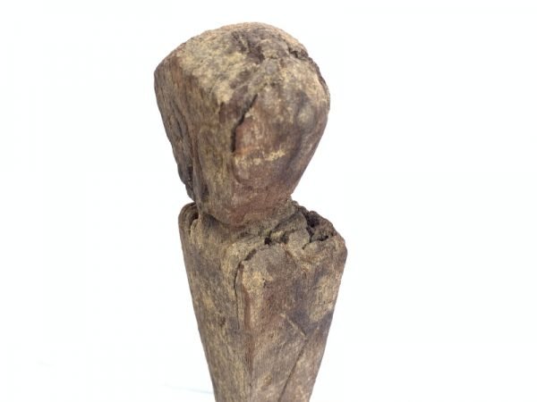 WEATHERED GUARDIAN STATUE Ancestral Eroded Outdoor Pole Figure Hardwood #13