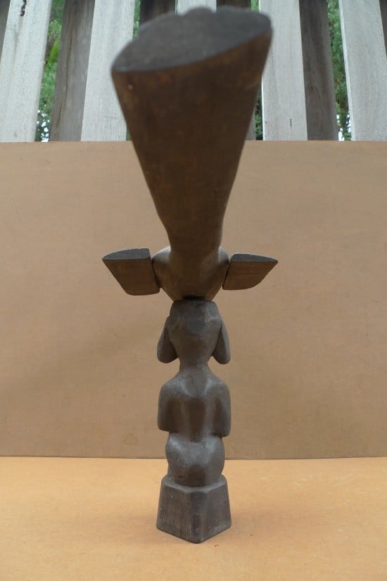 GOD OF WAR 590mm BURUNG SENGALANG Pagan Dayak Statue Figure Icon Sculpture WOOD