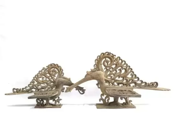 Hornbill Bird (1 Pair) Mother And Child Animal Statue Figure Figurine Sculpture Sacred Borneo