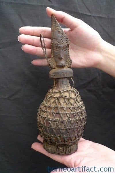 RARE PUMPKIN FRUIT Artefact Toraja Bottle Ancestral Figure Statue Image Sulawesi