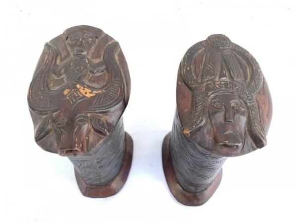 CATTLE HORN One Pair 120mm TORAJA JEWELLERY BOX CONTAINER Ancestral Figure Statue