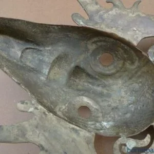 BATAKKAROMASKxmmBrassBronzeCastFacialSculptureStatueShinyGold