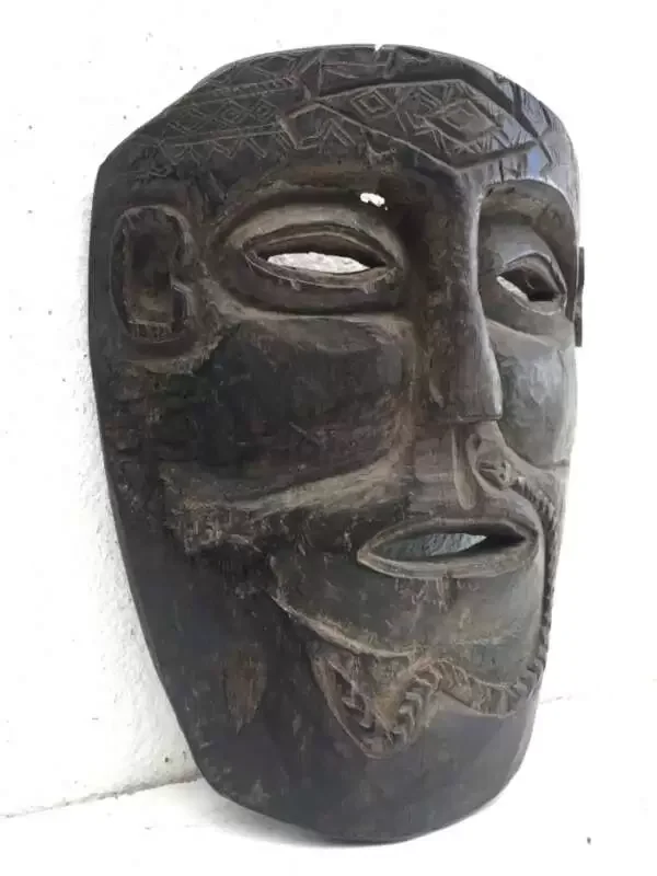 TUKUDEDE Timor-Leste 9.8″ TRIBAL Facial MASK Artifact Native Artefact IRONWOOD