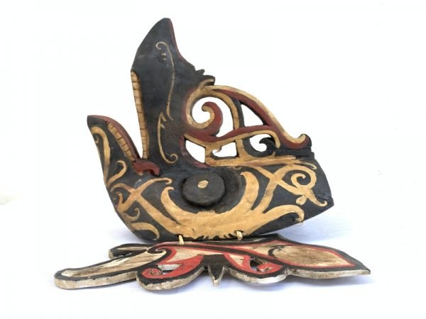LONG NOSE Mask hudog 12.6″ x 16.5″ TRIBAL FACE ASIAN Facial Statue Painting Sculpture