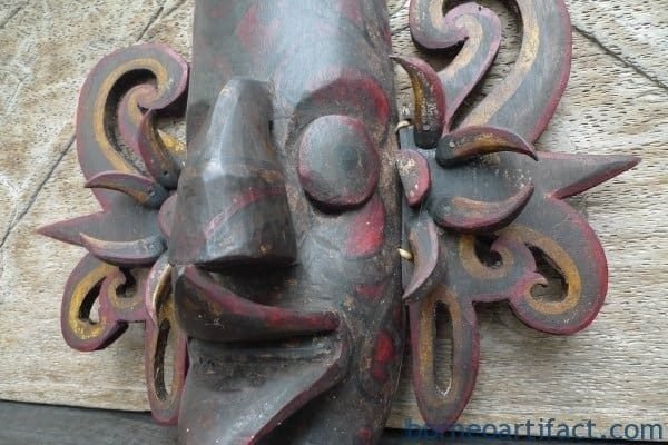 TRIBAL MASK Dayak Borneo Facial Face Wall Deco Home Bar Sculpture Statue Figure