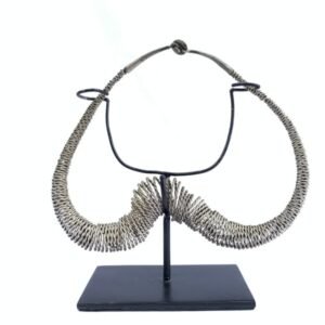 SILVER BRASS WIRE KALABUBU Necklace 200x180mm Body Neck Jewelry Jewel FREE STAND
