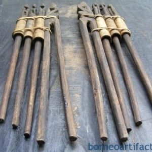 THREE IN ONE TunTun Ritual Pole Stick Hunter Headhunter Dayak Dyak Statue Borneo