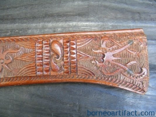LEFT HANDED SWORD PARANG Head Hunting Butcher Knife Dagger Weapon Sarawak Borneo