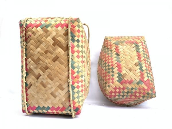 TRADITIONAL HANDBAG DAYAK BAG Weaving Woven Weave From Natural Rattan TREE SKIN