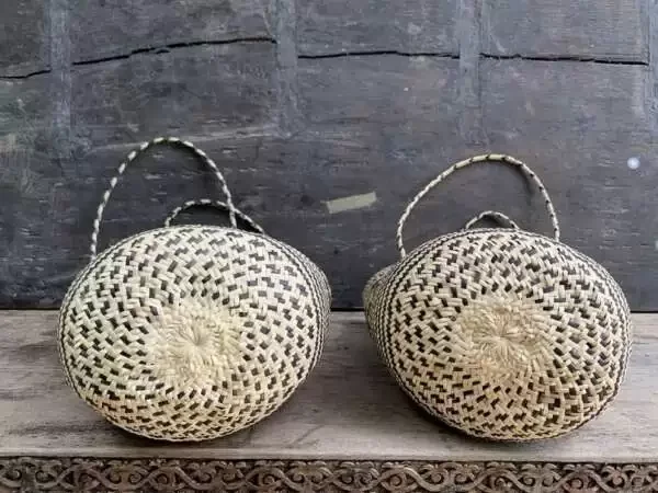Sling Bag Backpack (1 Pair) Brand New Basket Hand Woven Fiber Art Camping