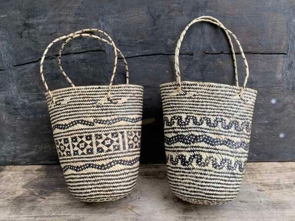 Tribal Weaving (1 Pair) Brand New Basket Bag Hand Woven Fiber Art Durable Traditional Ajat