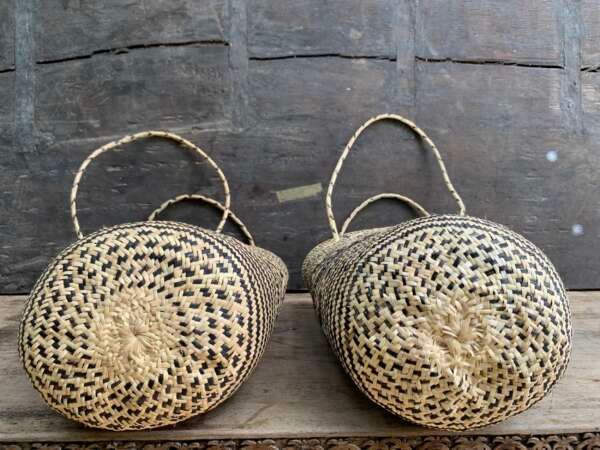 Tribal Weaving (1 Pair) Brand New Basket Bag Hand Woven Fiber Art Durable Traditional Ajat