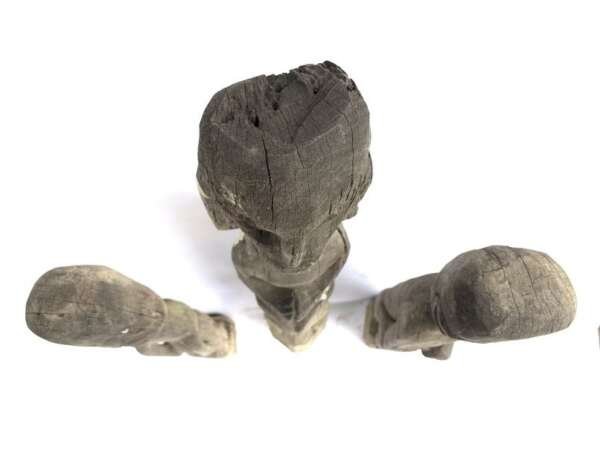 Eroded Weathered Statue 680-860mm Three Dayak Guardian Hampatong Patung Kebahan Figure Figurine Sculpture
