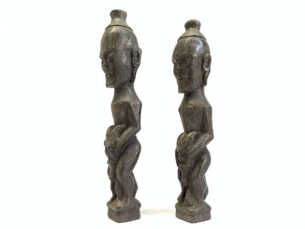 Couple Gift (One Pair: Male Female) Antique Batak Figurine Ancestral Statue Sculpture Oceanic Art