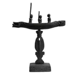 Crocodile Boat 590mm Miniature War Vessel Native Tribal Primitive Figure Statue Sculpture Dayak Borneo