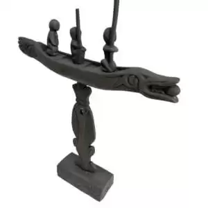 Crocodile Boat 590mm Miniature War Vessel Native Tribal Primitive Figure Statue Sculpture Dayak Borneo