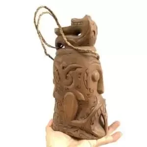 Outdoor Bottle 260mm Borneo Tribe Dayak Bahau Sculpture Statue Figurine Water Container