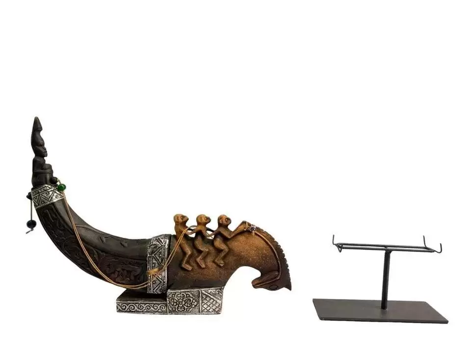 Medicine Chamber 490mm Naga Morsarang Old Buffalo Horn Container Statue Sculpture Figurine Batak Indonesia Medicine Chamber 490mm Naga Morsarang Old Buffalo Horn Container Statue Sculpture Figurine Batak Indonesia