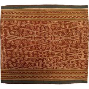 Old Costume 520mm Borneo Skirt Skull Basket Ikat Bidang Traditional Sarong Textile Vintage Fabric