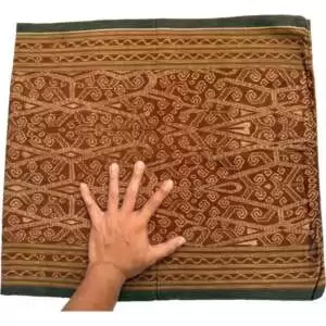 Old Costume 520mm Borneo Skirt Skull Basket Ikat Bidang Traditional Sarong Textile Vintage Fabric