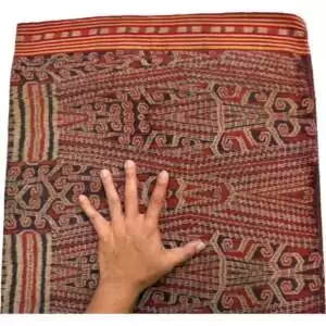 Tribal Clothing 600mm Antique Dancing Skirt Borneo Traditional Dress Ikat Bidang Sarong Lady Garment