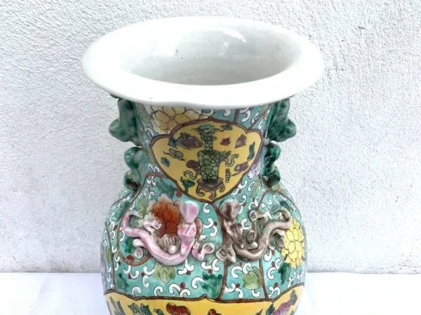 SELLING CHEAP peranakan vase Jar Phoenix and Peonies Flower Pot Pottery Feng Shui