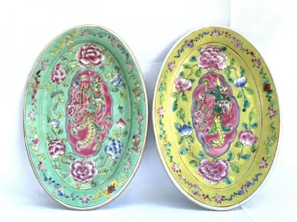 Phoenix baba nyonya singapore PLATE SERVING DISH Dining Food Wedding Ceramic Art