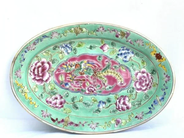 Phoenix baba nyonya singapore PLATE SERVING DISH Dining Food Wedding Ceramic Art