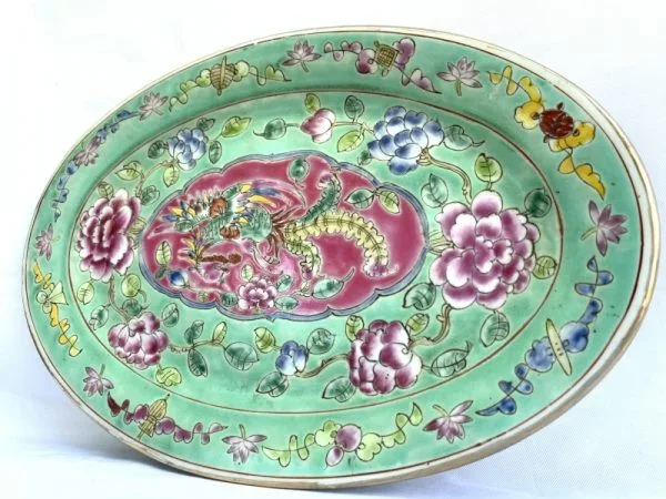 Phoenix baba nyonya singapore PLATE SERVING DISH Dining Food Wedding Ceramic Art