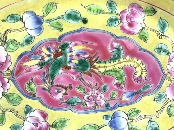 Phoenix baba nyonya singapore PLATE SERVING DISH Dining Food Wedding Ceramic Art