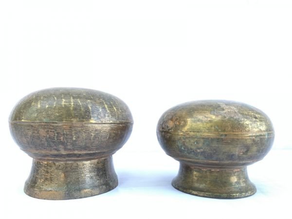 ONE PAIR Cooking POT Of Borneo 120mm Antique Brass Cooker Basin Couldron Metal