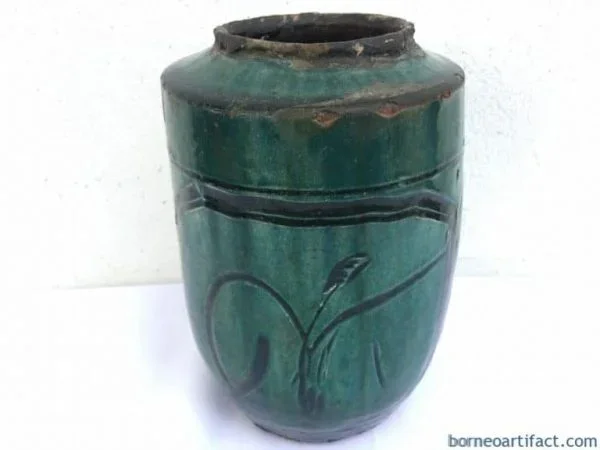 ANTIQUEWINEJARmmStunningGreenChingDynastyPotLiquirPotteryPitcher