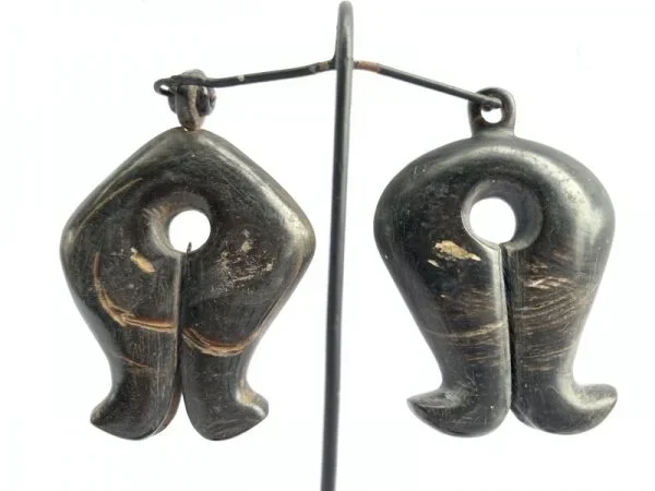 ANTIQUE TRIBAL EARRING (1 Pair) Native Sumba Mamuli Old Jewelry Jewel Ear Weight Body Adornment Artifact