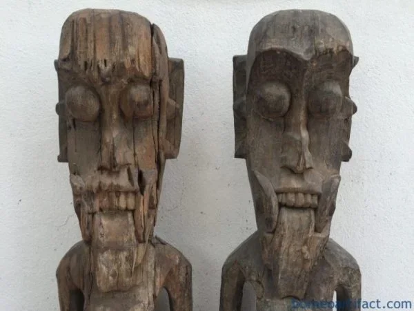 WEATHERED ANCESTRAL STATUE (ONE Pair) Dayak Figure Sculpture Guardian Mythical
