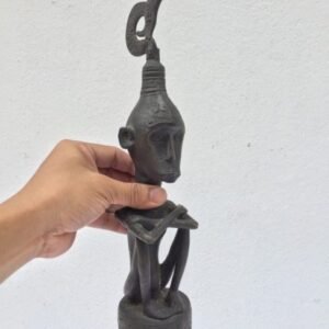 RAJATANIMBARmmBrassStatueOldAgedRoyalFigureSculptureBrassTribalNativeFigurine