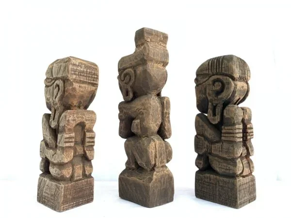 DAYAK 205mm Bahau Human Statue People Figure Paperweight Tribal Figure Asia Abstract Sculpture