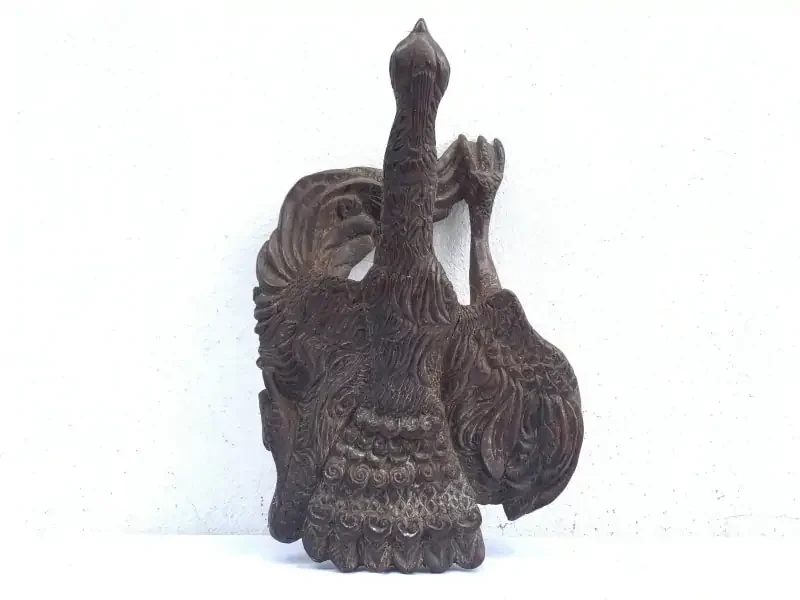 ANTIQUE SCULPTURE 420mm KOI BIRD Ironwood Figure Statue Animal Native Borneo ANTIQUE SCULPTURE 420mm KOI BIRD Ironwood Figure Statue Animal Native Borneo