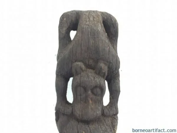 DAYAKSTATUEmmONSTANDAntiqueAuthenticWeatheredTRIBALFIGURESCULPTURE