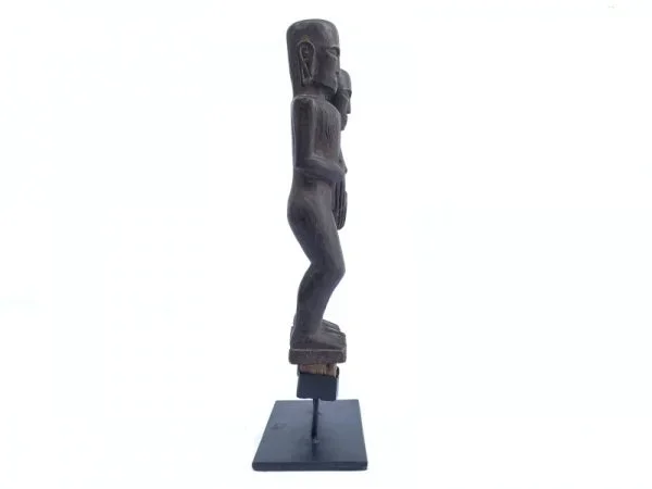 BATAK COUPLE 210mm ARTIFACT Ancestral Facial Sculpture Tribal Fertility Statue Indonesia