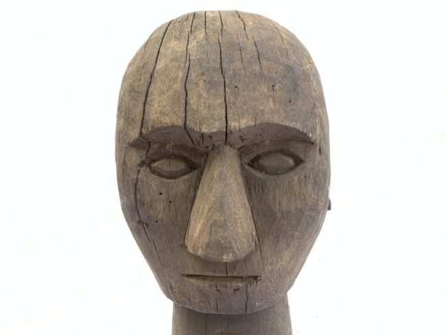 Head Sculpture ANTIQUE Timor-Leste Portuguese Tribal Statue