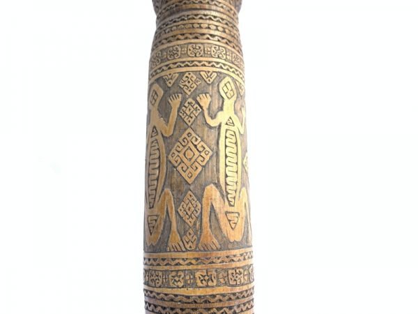 BATAK CONTAINER 210mm Hollow BAMBOO Betel Powder Nut Artifact Jewel Box Figure Tropical Tribe Tribal Native Asia