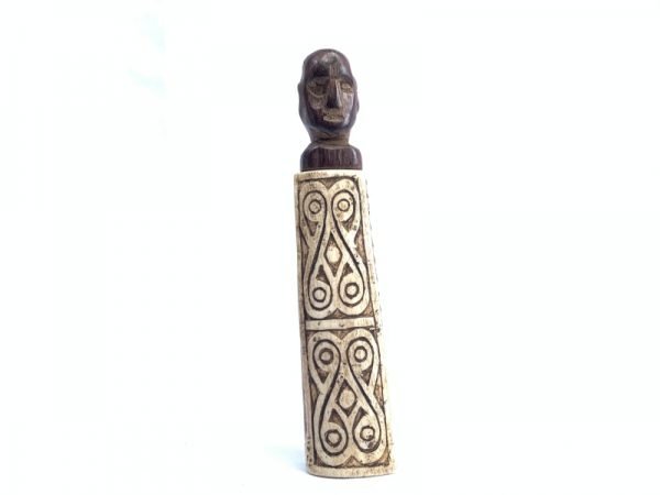 BATAK BONE CONTAINER 140mm Betel Nut Medicine Jewelry Tribal Box Figure
