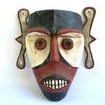 Mask Tribal Masque XL 430mm Ibanic Sea Dayak Headhunter Face Statue Sculpture Figure Figurine Borneo