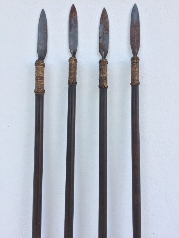 FOUR SUMPIT 80″ / 1980mm NATIVE BLOWPIPE SPEAR Primitive Hunting Weapon Knife